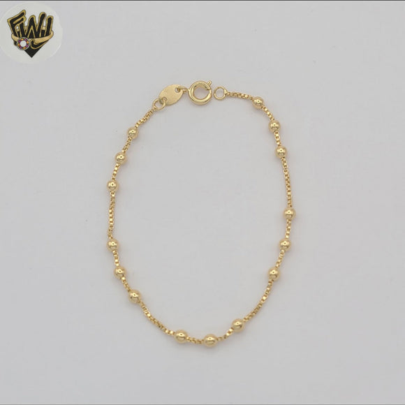 (1-0698) Gold Laminate - 1mm Box Link Balls Bracelet - BGF