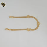 (1-0789) Gold Laminate - Bow Herringbone Bracelet - 7.5" - BGF