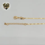 (1-0929-1) Gold Laminate - 2mm Flower Mariner Bracelet - 6" - BGF