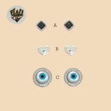 (2-3226) Plata de Ley 925 - Aretes con Circonitas.