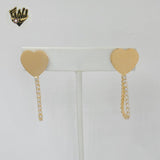 (1-1241-5) Laminado de Oro - Pendientes Largos Corazón - BGF