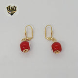 (1-1186-2) Laminado de Oro - Pendientes de Cuentas de Mal de Ojo - BGF