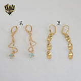 (1-1226-2) Gold Laminate - Long Earrings - BGO