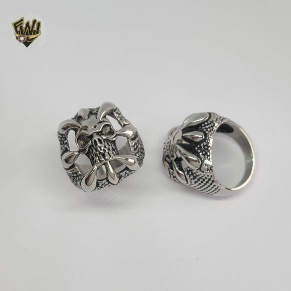 (4-0021) Stainless Steel - Skull Men Ring.