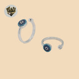 (2-5095) 925 Sterling Silver - Adjustable Evil Eye Ring