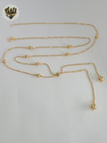 (1-6470-1) Gold Laminate - Adjustable Beads Long Necklace - BGF