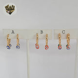 (1-2652-1) Gold Laminate - Multicolor Eyes Hoops - BGO