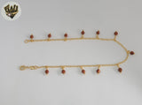 (1-0272) Tobillera Venturina de eslabones de 2 mm laminada en oro - 10" - BGF