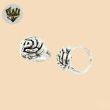 (2-5076-1) Anillo de rosa gruesa en plata de ley 925.