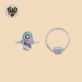 (2-5056) 925 Sterling Silver - Hamsa Hand Ring