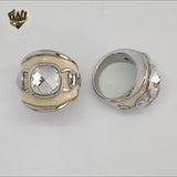 (4-0054) Stainless Steel - Zircon Ring.