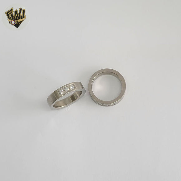 (4-0005-3) Stainless Steel - Zircon Ring.