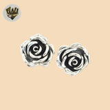 (2-5047) Anillo de rosa gruesa en plata de ley 925.