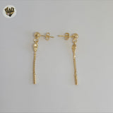 (1-1242-11) Gold Laminate - Shell Dangle Earrings - BGF
