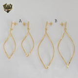 (1-1240) Gold Laminate - Long Carved Earrings - BGF