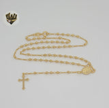 (1-3323) Gold Laminate - 2.5mm Virgin Rosary Necklace - 18" - BGF.