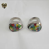 (4-0051) Stainless Steel - Flower Ring.