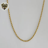 (4-3208) Stainless Steel - 2mm Rope Link Chain.