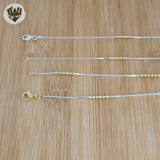 (2-8004) 925 Sterling Silver - Two Tone Ball Chains .