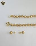 (MSET-53) Gold Laminate - 8mm Mallorca Pearls Set.