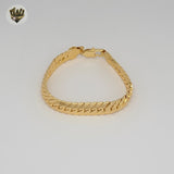 (1-0806) Gold Laminate - 10mm Curb Link Bracelet - 7.7”- BGO