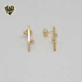 (1-1206-3) Laminado de Oro - Pendientes Cuadrados Largos - BGF