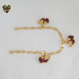 (1-0560-1) Gold Laminate - 4mm Link Elephants Bracelet - 7.5" - BGO