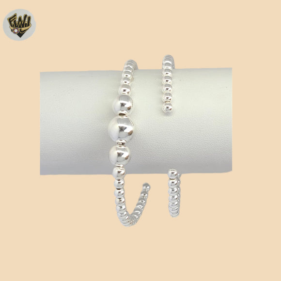 (2-0693) 925 Sterling Silver - 4mm Open Balls Bangle - 2.5