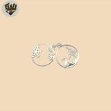 (2-1296) 925 Sterling Silver - Double Christmas Pendant.