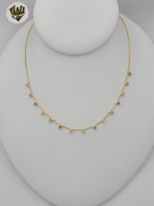 (1-6520-2) Laminado de oro - Collar de perlas con eslabones Rolo y clip de papel - BGF
