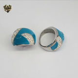 (4-0055-1) Stainless Steel - Blue Ring.