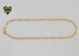 (1-0005) Laminado de oro - Tobillera con eslabones Figaro de 3 mm - 11" - BGF