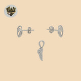 (2-6350) 925 Sterling Silver - Heart Set.