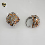 (4-0055-4) Stainless Steel - Carved Stone Ring.