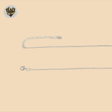 (2-66082) 925 Sterling Silver - 1mm Link Melted Necklace -19".