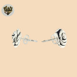 (2-3263) Pendientes de plata de ley 925 con forma de flor.