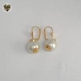 (1-1186-8) Gold Laminate - Pearl Earrings - BGF
