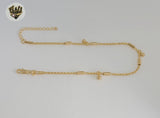 (1-0271) Tobillera de cuerda alternativa de 2 mm laminada en oro - BGF