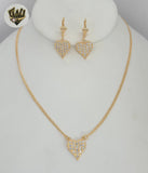 (1-6063) Gold Laminate - Curb Link Heart Set - BGF