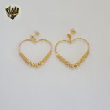 (1-1218-7) Gold Laminate - Heart Stud Earrings - BGF