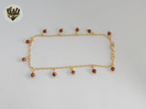 (1-0272) Tobillera Venturina de eslabones de 2 mm laminada en oro - 10" - BGF