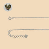 (2-0353) 925 Sterling Silver - 1mm Balls Link Evil Eye Bracelet.