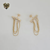 (1-1241-6) Laminado de Oro - Pendientes colgantes con cadenas y circonitas - BGF
