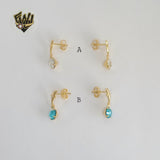 (1-1155) Laminado de Oro - Pendientes Delfines con Circonitas - BGF