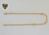 (1-0061) Gold Laminate - 2.5mm Wheat Link Anklet - 10" - BGF
