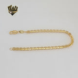 (1-0494) Laminado de oro - Brazalete de eslabones cuadrados de 4 mm - BGF