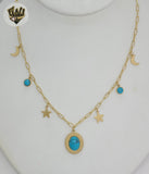 (4-7149) Stainless Steel - 2.5mm Paper Clip Link Necklace with Charms - 16".