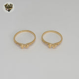 (1-3008-4) Gold Laminate - Zircon Bow Ring - BGF