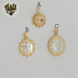 (1-2377-1) Laminado de oro - Colgantes de medallas de dos tonos - BGF