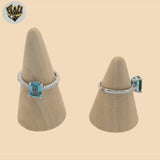(2-5088-1) 925 Sterling Silver - Squared Zircon Ring